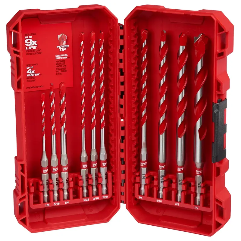 Milwaukee 48-20-9058 10PC. SHOCKWAVE Impact Duty Carbide Hammer Drill Bit Set