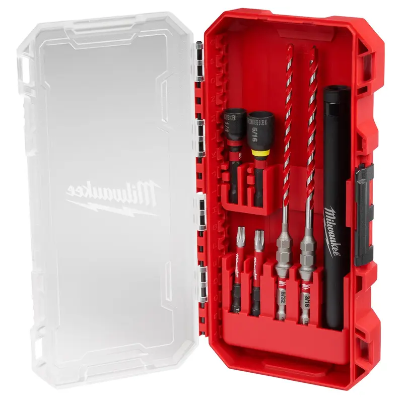 Milwaukee 48-20-9097 7PC. SHOCKWAVE Impact Duty Carbide Hammer Drill Bit Concrete Screw Install Set