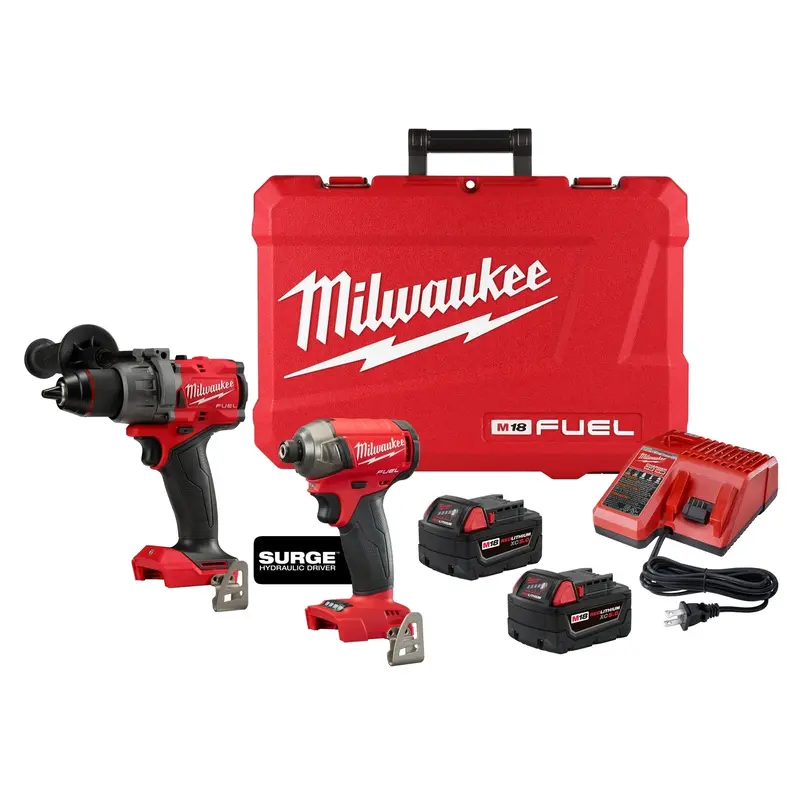 Milwaukee 3699-22 M18 FUEL 1/2-in. Hammer Drill and 1/4-in. Hex Hydraulic Driver Combo Kit