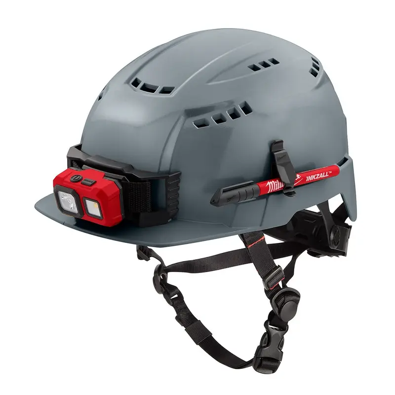 Milwaukee 48-73-1336 Gray Front Brim Vented Helmet with BOLT - Class C