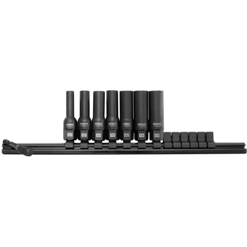 Irwin 1876227 Impact Deep Well Bolt-Grip Rail 8 Piece Set