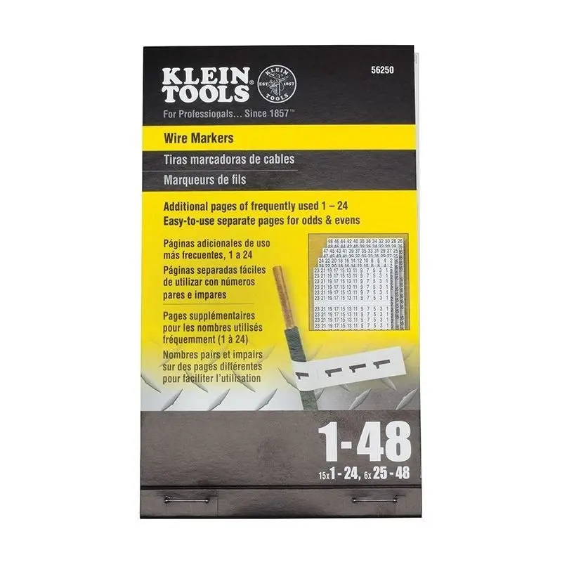 Klein 56250 Wire Marker Book, 1-48