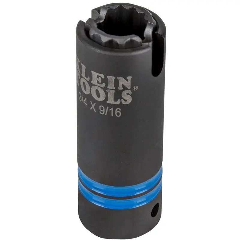 Klein 66031 3-in-1 Slotted Impact Socket, 12-Point, 3/4 and 9/16-Inch