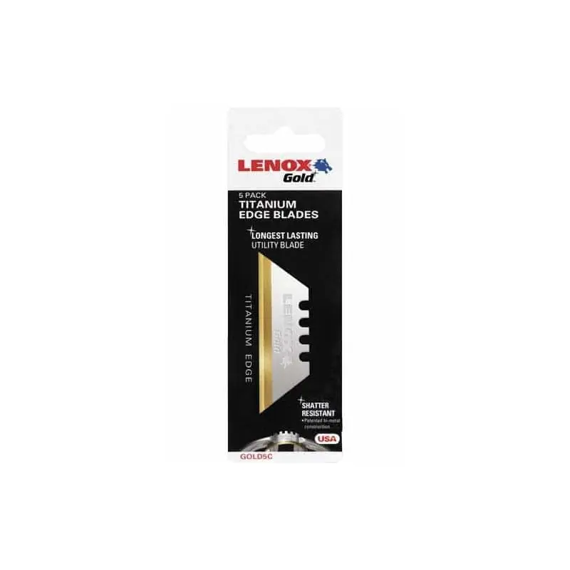 Lenox 20350GOLD5C Gold Utility Knife Blades, 5-Pack (PROMO)