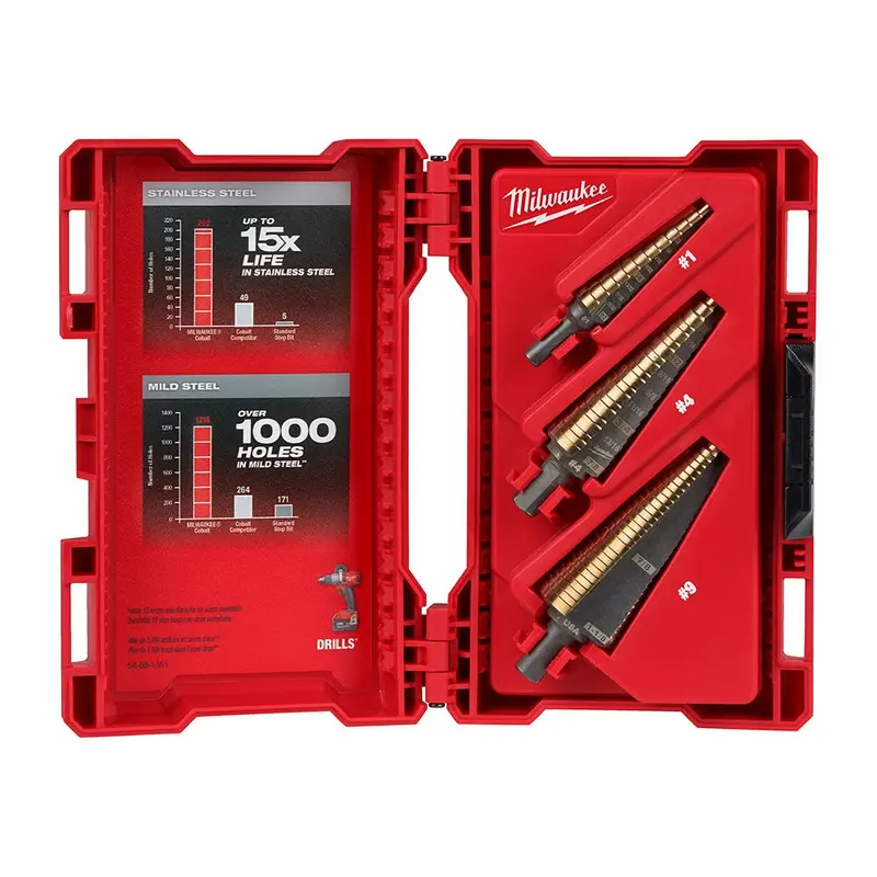 Milwaukee 48-89-9291 Milwaukee Cobalt Step Bit, 3-Piece Set