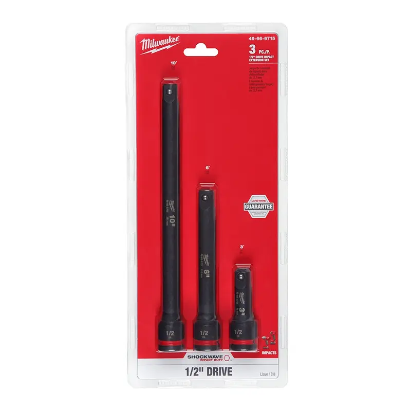 Milwaukee 49-66-6715 3-Piece SHOCKWAVE Impact Duty 1/2-Inch Drive Extension Set