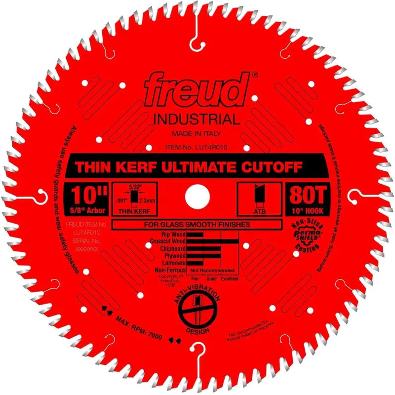 Freud LU74R010 10 in. Thin Kerf Ultimate Cut-Off Blade