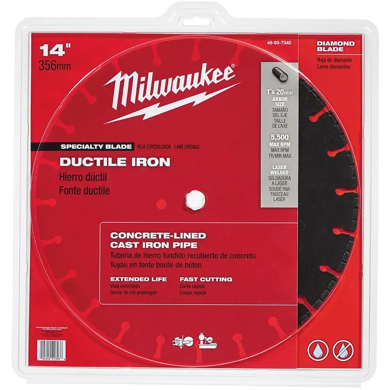 Milwaukee 49-93-7340 14" Ductile Iron Segmented Diamond Blade