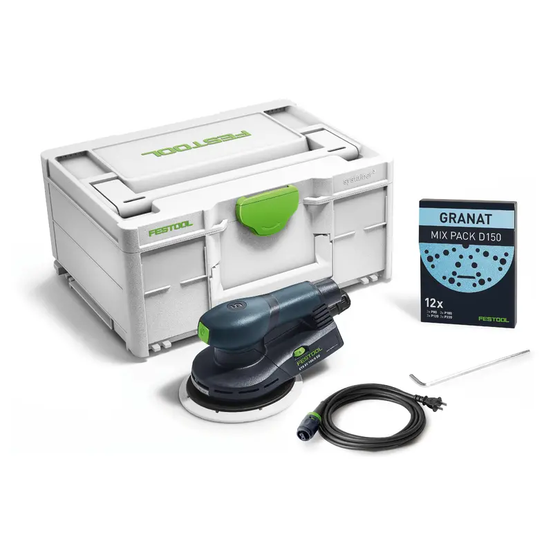 Festool 576339 ETS EC 150/5 EQ 150mm (6") Compact Brushless Finish Sander w/ Systainer3