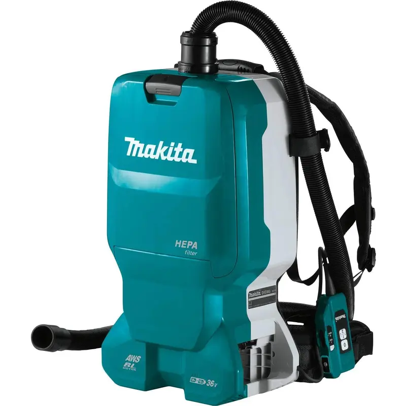 Makita XCV18ZX 36V (18V X2) LXT Brushless 1.6 Gallon HEPA Filter Backpack Dry Dust Extractor, AWS Capable, Tool Only