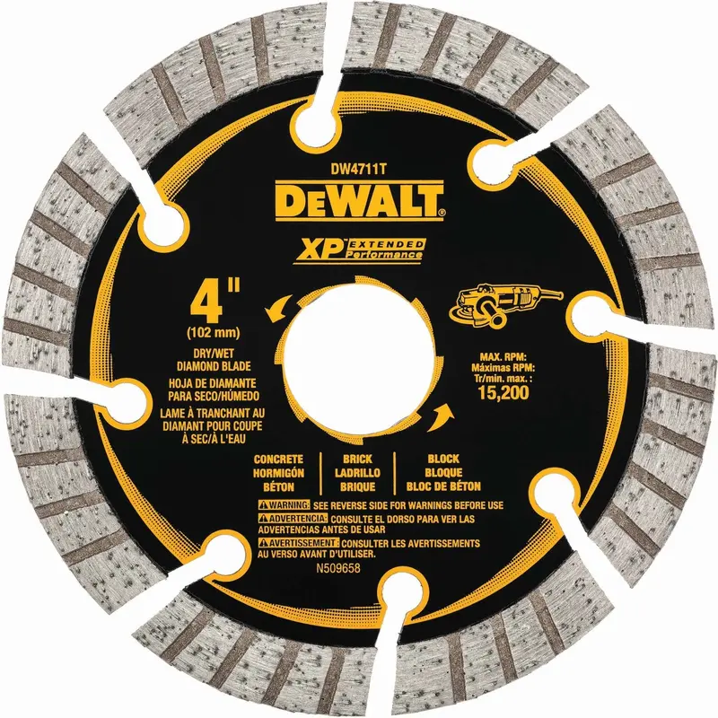 DeWalt DW4711-Tooth 4 in. XP Turbo Segmented Diamond Blade