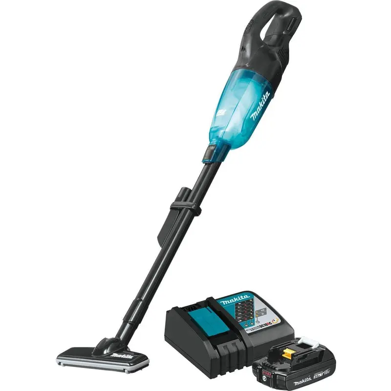 Makita XLC03R1BX4 18V LXT Lithium-ion Brushless Cordless Compact Stick Vacuum Kit, Trigger w/ Lock (2.0Ah)