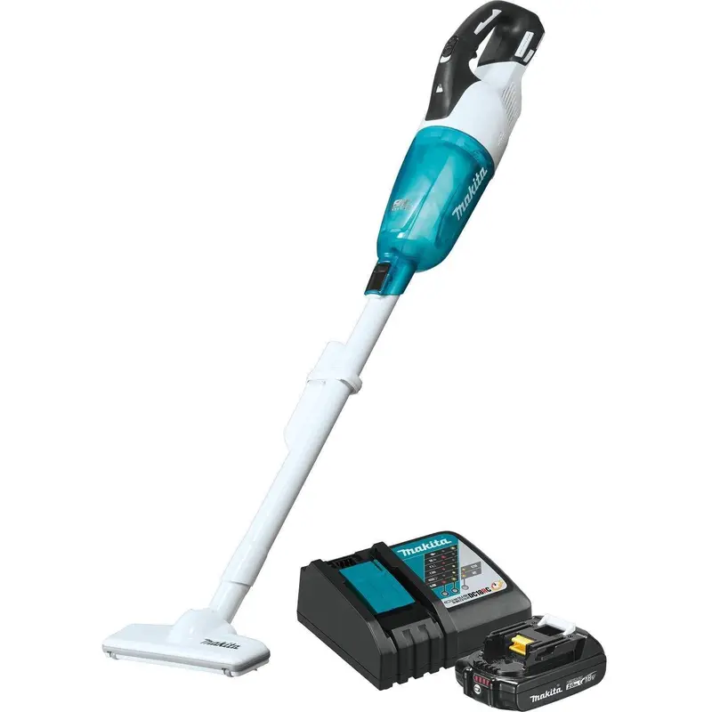 Makita XLC03R1WX4 18V LXT Lithium-ion Brushless Cordless Compact Stick Vacuum Kit, Trigger w/ Lock (2.0Ah)