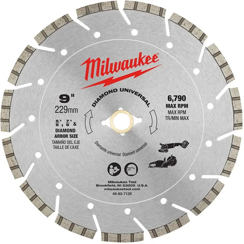 Milwaukee 49-93-7125 9" DIAMOND MAX All-Purpose Segmented Turbo Diamond Blade