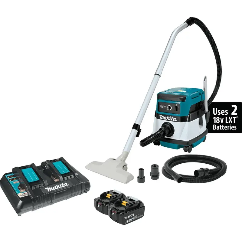 Makita XCV04PT 36V (18V X2) LXT/Corded 2.1 Gallon HEPA Filter Dry Dust Extractor/Vacuum Kit (5.0Ah)