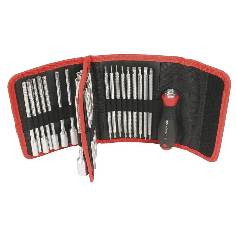 Wiha 28188 Drive-Loc VI Interchangeable Blade 32 Piece Set in Folding Wallet