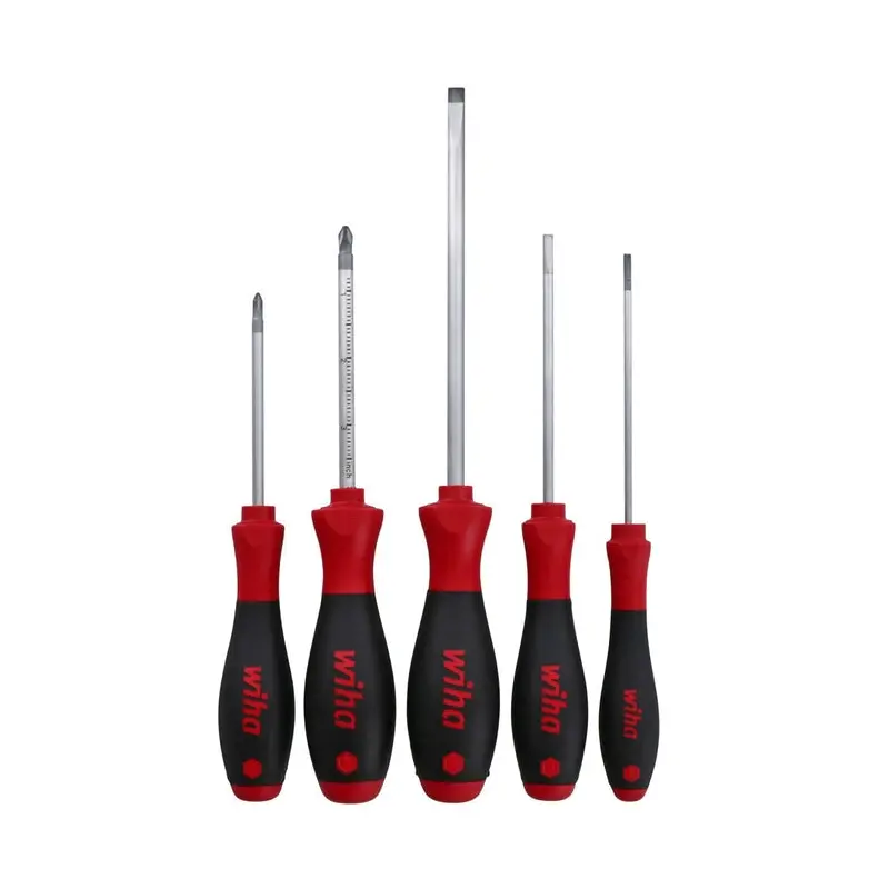 Wiha 30295 5-Piece SoftFinish Slotted and Phillips Screwdriver Set