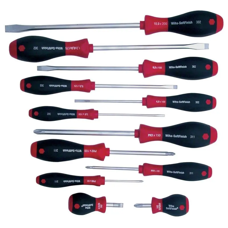 Wiha 30297 SoftFinish Slotted/Phillips Screwdriver 12 Piece Set