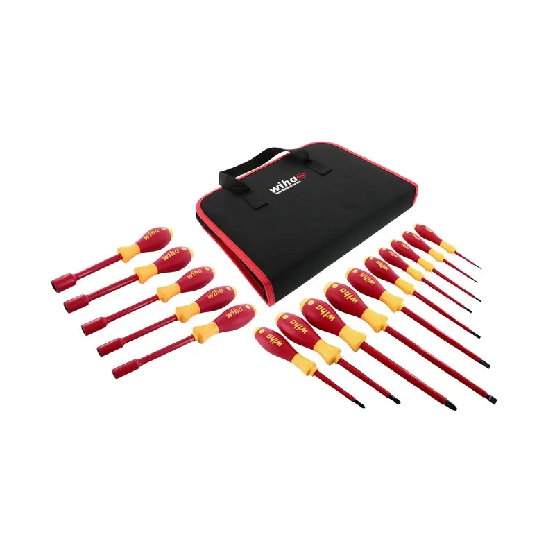 Wiha 32190 15-Piece Insulated SoftFinish Screwdriver and Nut Driver Set