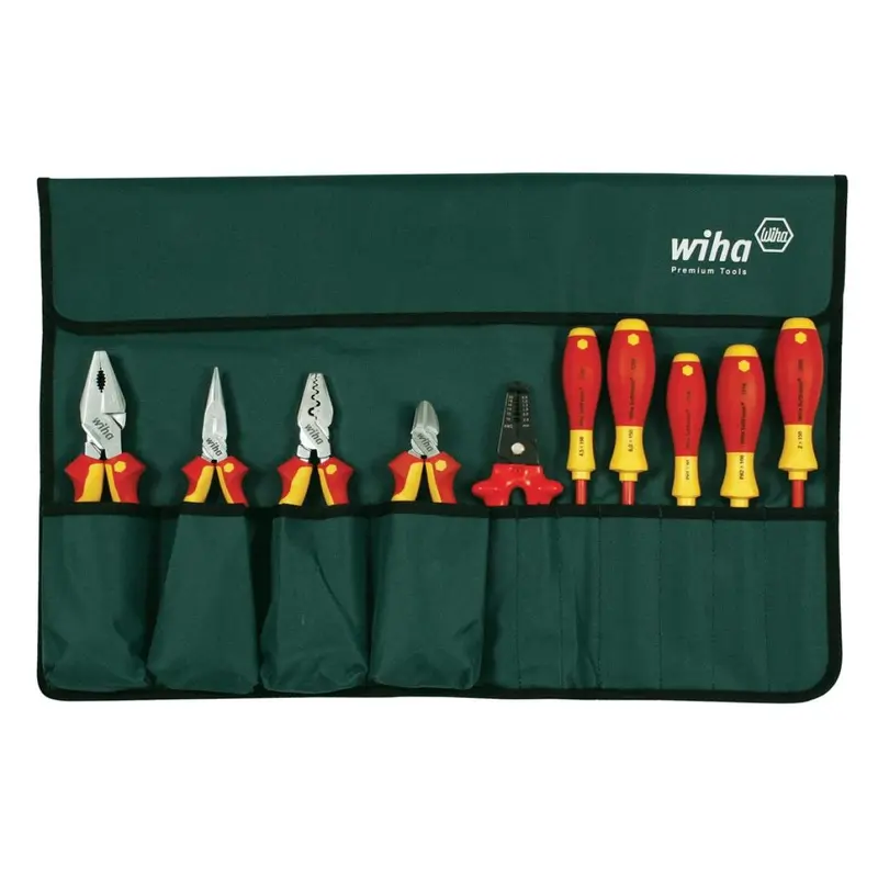Wiha 32867 Insulated Pliers/Slotted/Phillips/Square Screwdrivers 10 Piece Set