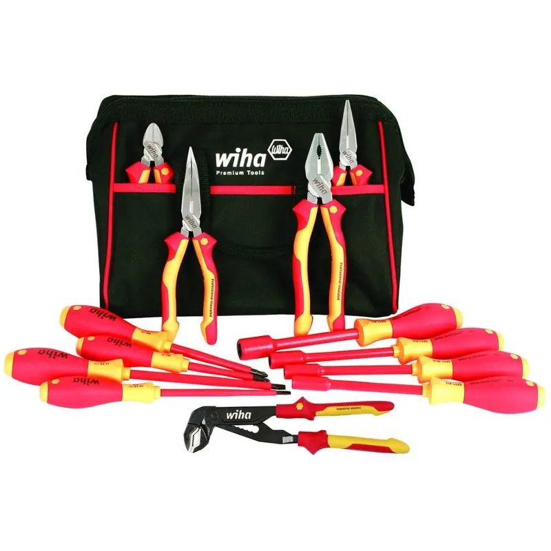 Wiha 32894 Insulated Pliers, Cutter, Screwdrivers, and Nut Drivers 13 Piece Set