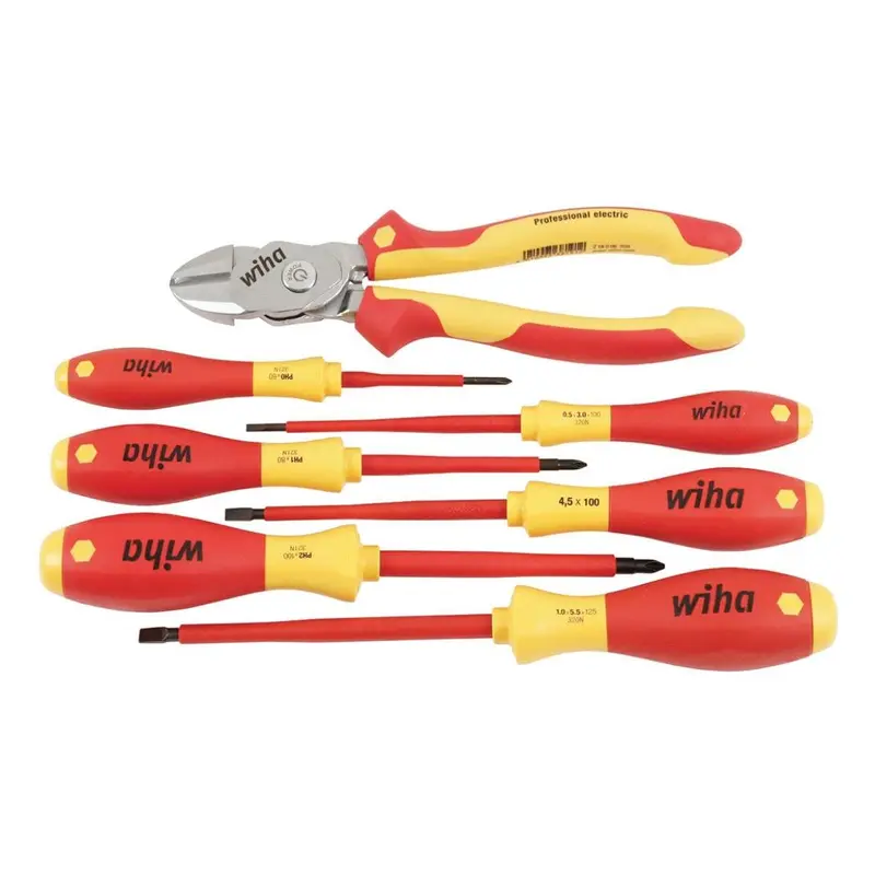 Wiha 32942 Insulated BiCut SuperCut and Screwdrivers 7 Piece Set