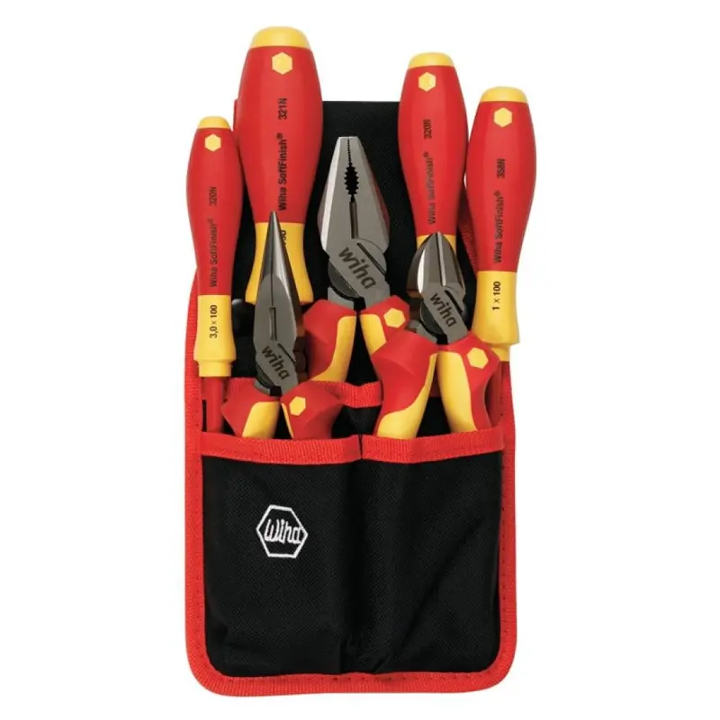 Wiha 32985 Insulated Industrial Pliers/Cutters and Screwdrivers 7 Piece Set