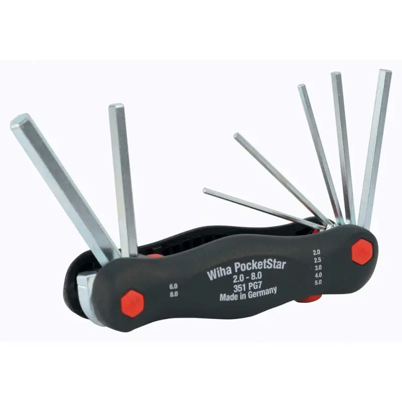 Wiha 35195 PocketStar Fold Out Hex 7 Piece Metric Set 2mm-8mm