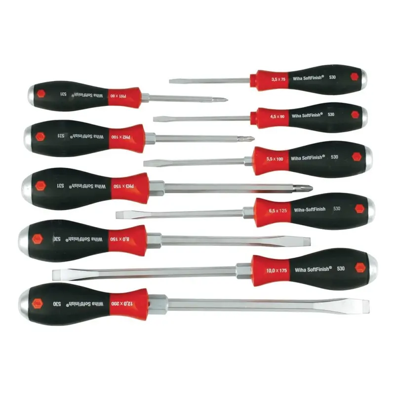 Wiha 53099 SoftFinish Extra Heavy Duty Slotted/Phillips 10 Piece Set