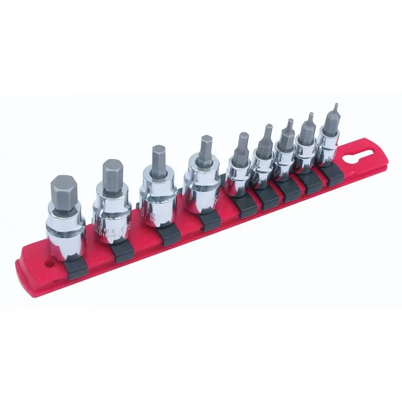 Wiha 71996 Hex Metric Bit Socket 1/4" and 3/8" Square Drive 9 Piece Set