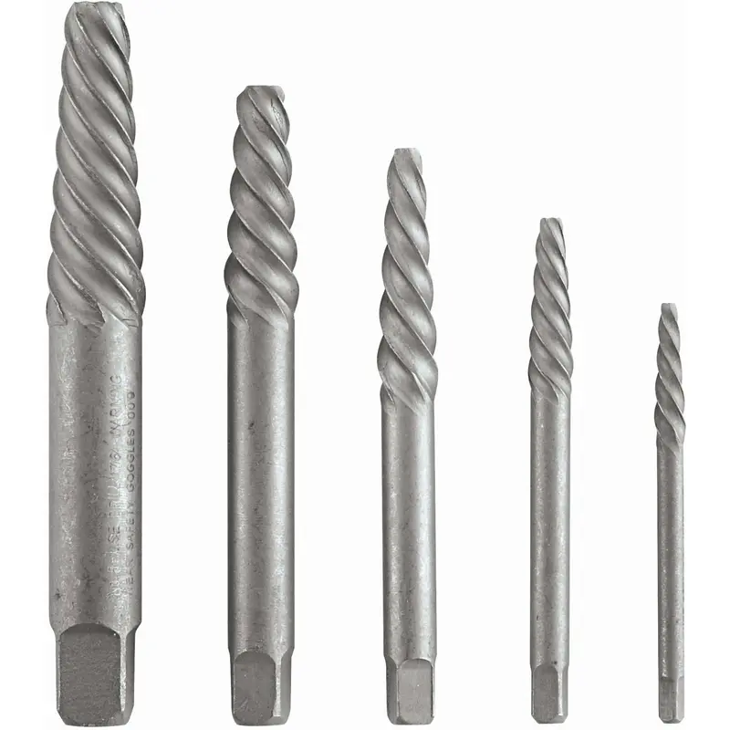 Bosch BSPE5S 5-Piece High-Carbon Steel Spiral Flute Screw Extractor Set