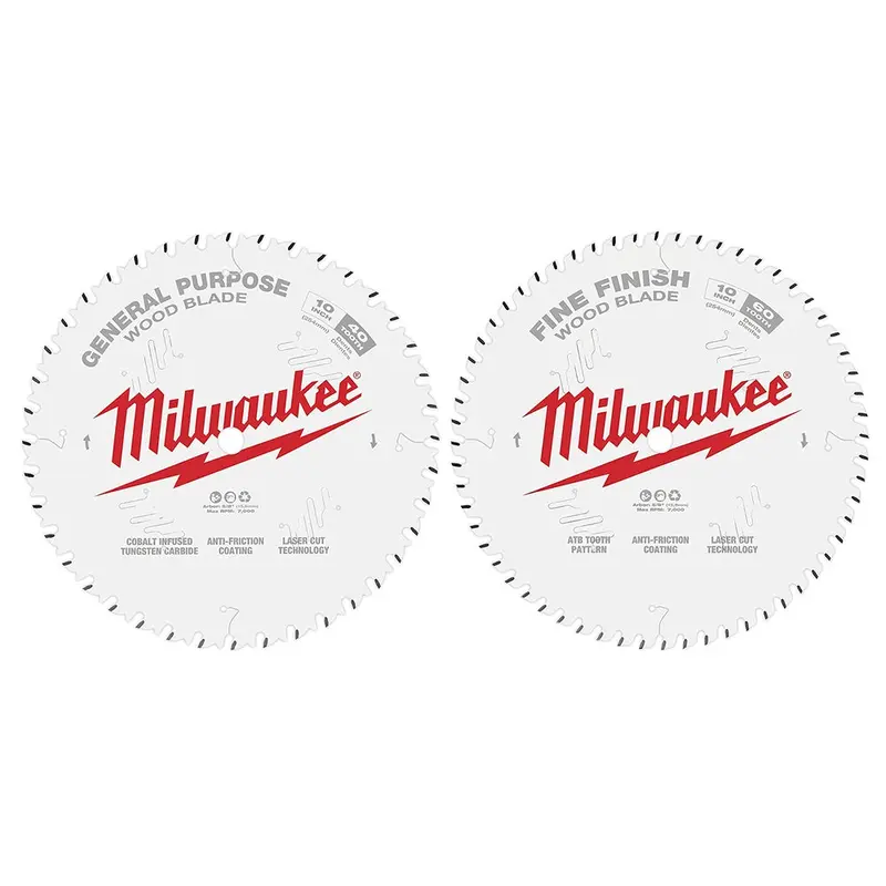 Milwaukee 48-40-1036 10 in. 40-Tooth + 60-Tooth Two-Pack Circular Saw Blades