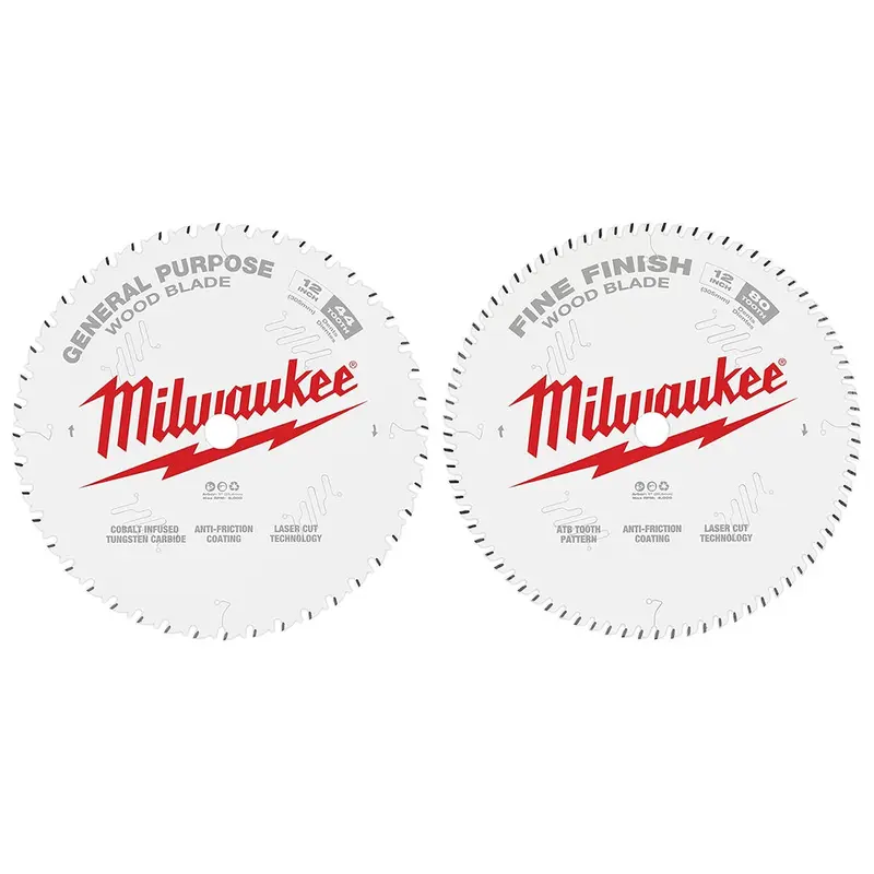 Milwaukee 48-40-1232 12 in. 44-Tooth + 80-Tooth Two-Pack Circular Saw Blade