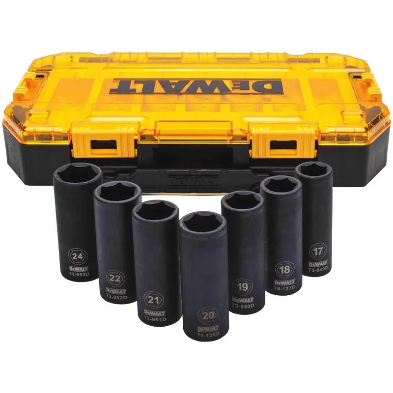 Dewalt DWMT74737 7 Piece 1/2-in Drive Deep Impact Socket Set