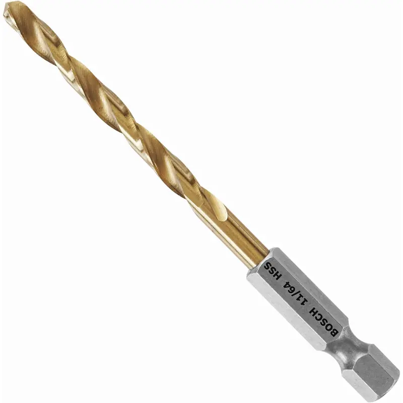 Bosch TI2138 11/64 In. x 3-1/4 In. Titanium-Coated Drill Bit