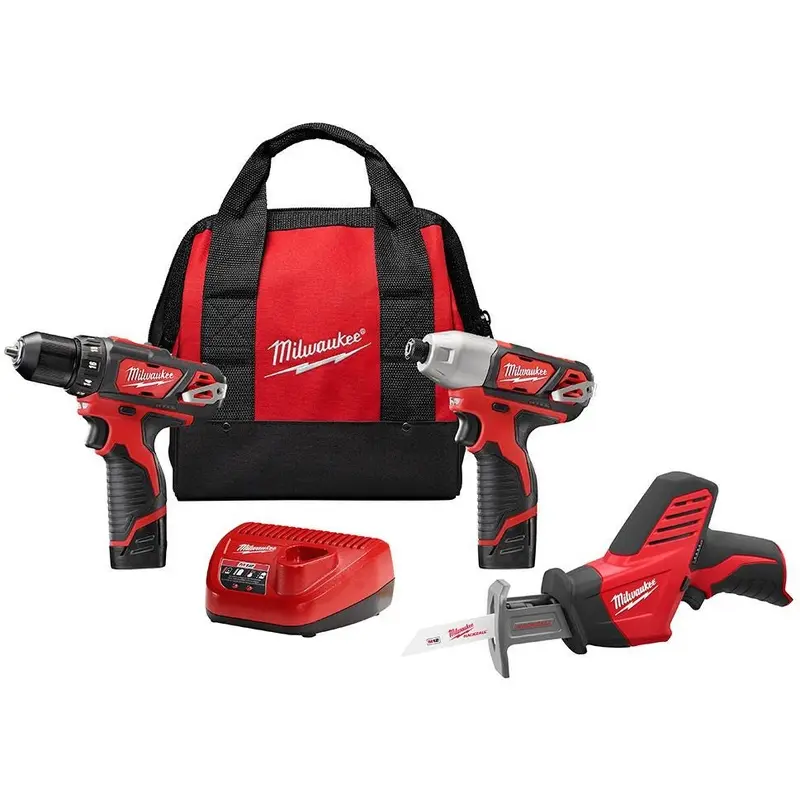 Milwaukee 2498-23 M12 Cordless 3-Tool Combo Kit