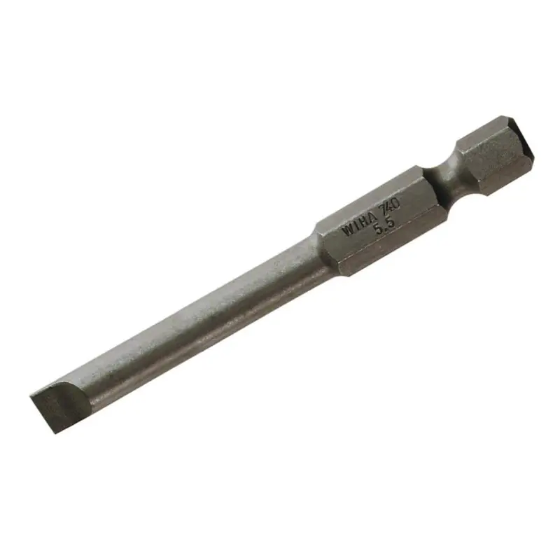 Wiha 74039 Slotted Power Bit 5.5 x 70mm - 10 PACK