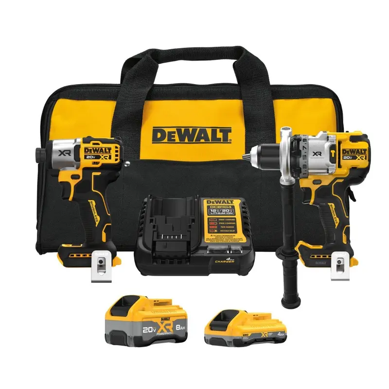 DeWALT DCK2101QQ1WW1 20V MAX XR Hammer Drill + Impact 2-Tool POWERPACK 4.0Ah/8.0Ah Combo Kit