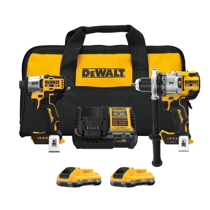 DeWALT DCK2101QQ2 20V MAX XR 2-Tool Hammer Drill/Impact POWERPACK  4.0Ah Combo Kit