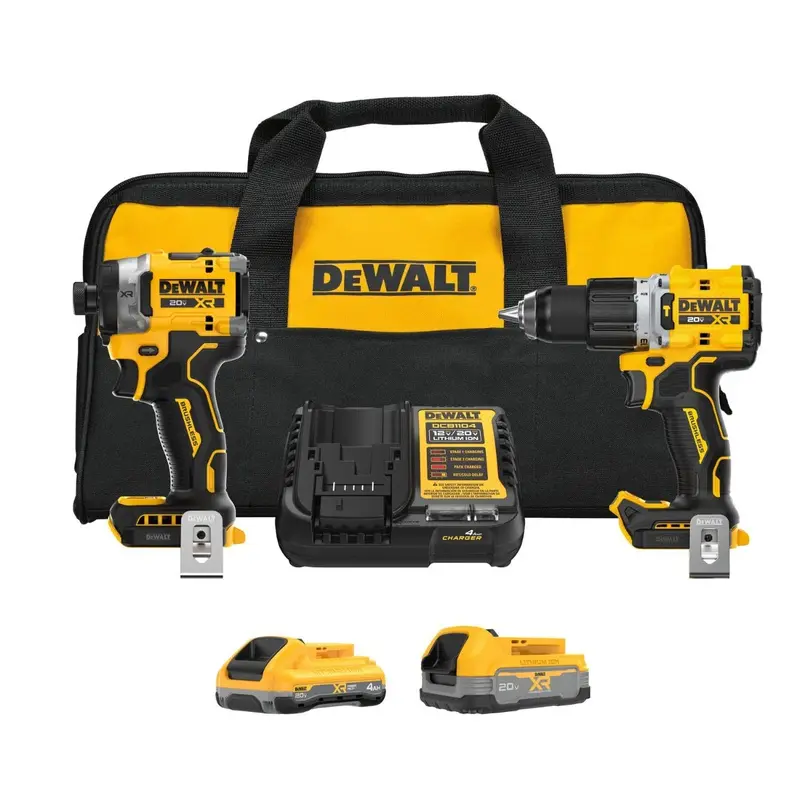 DeWALT DCK251E1QQ1 20V MAX Brushless 2-Tool Hammer Drill + Impact Drive Powerstack Combo Kit