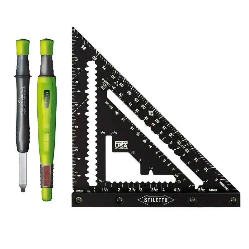 Stiletto STSQ7 STILETTO 7" Carpenter Square + PICA BIG Dry Pencil Pack