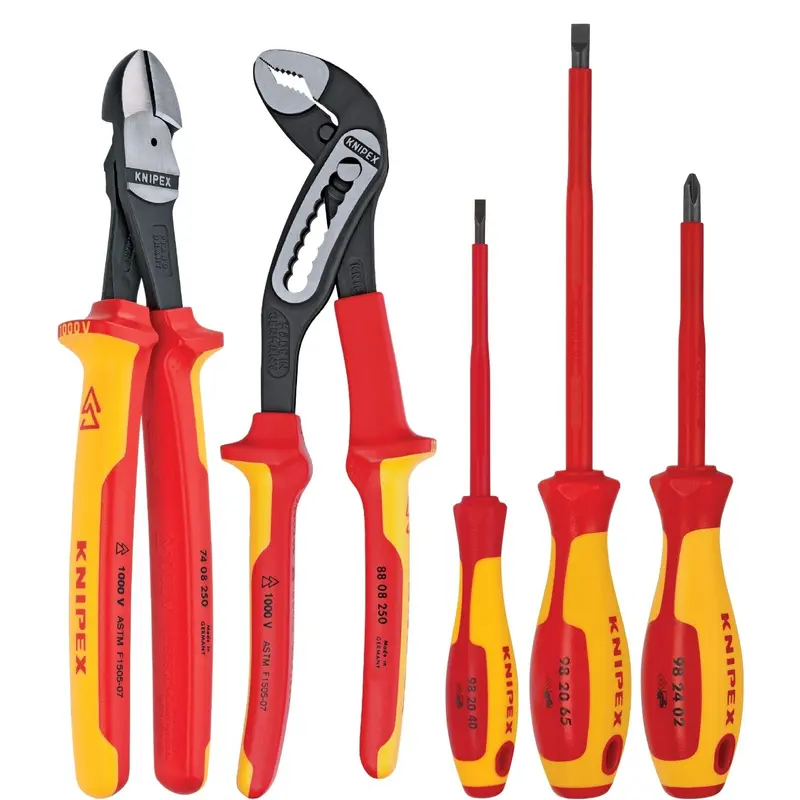 Knipex 9K 98 98 20 US 5 Pc Automotive Pliers and Screwdriver Tool Set- 1000V Insulated