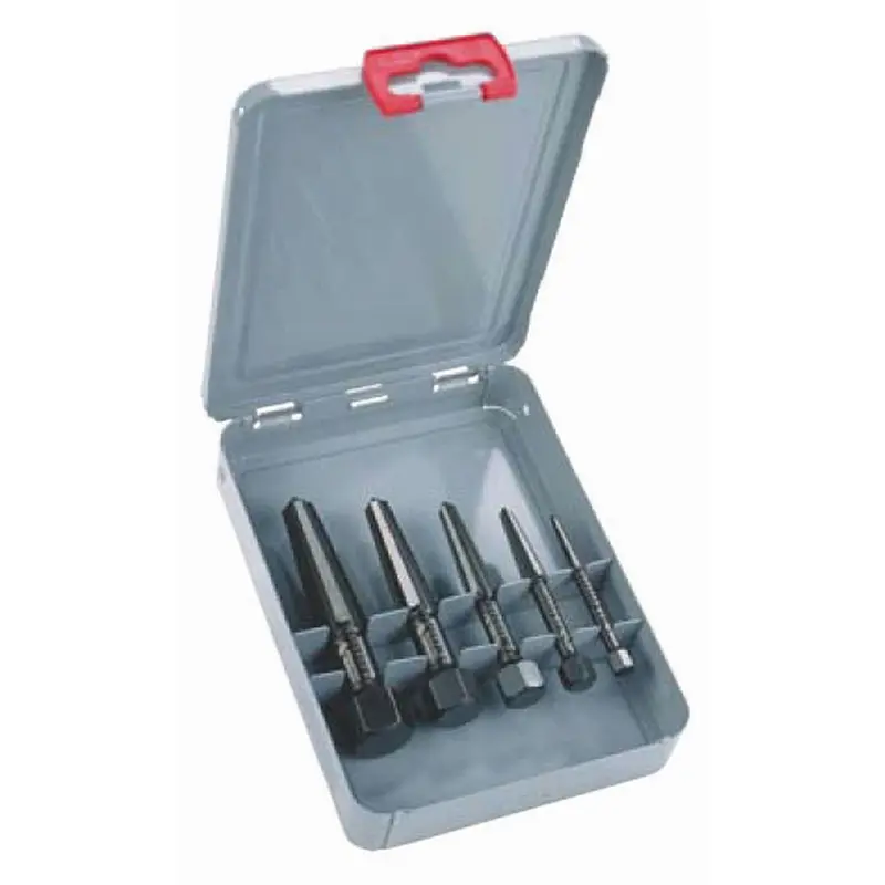 Knipex 9R 471 901 3 Screw Extractor Double Edged Set 5 Parts (Size 1-5 In Metal Case)