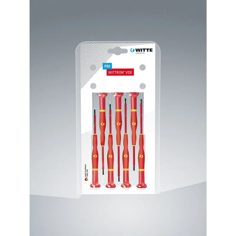 Witte 9T 89377 WITTRON 7 Pc Set-1000V Insulated: 4 Slotted, 2 Phillips in Clamshell