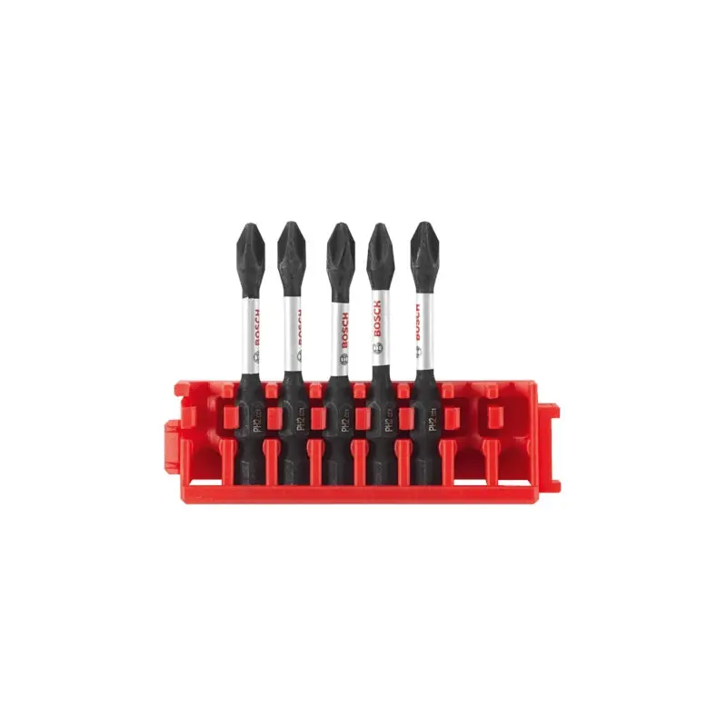 Bosch ITDPH2205C 5-Piece Driven 2-in. Impact Phillips #2 Power Bits w/ Clip for Custom Case System