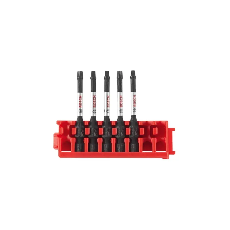Bosch ITDSQ2205C 5-Piece Driven 2-in. Impact Square #2 Power Bits w/ Clip for Custom Case System