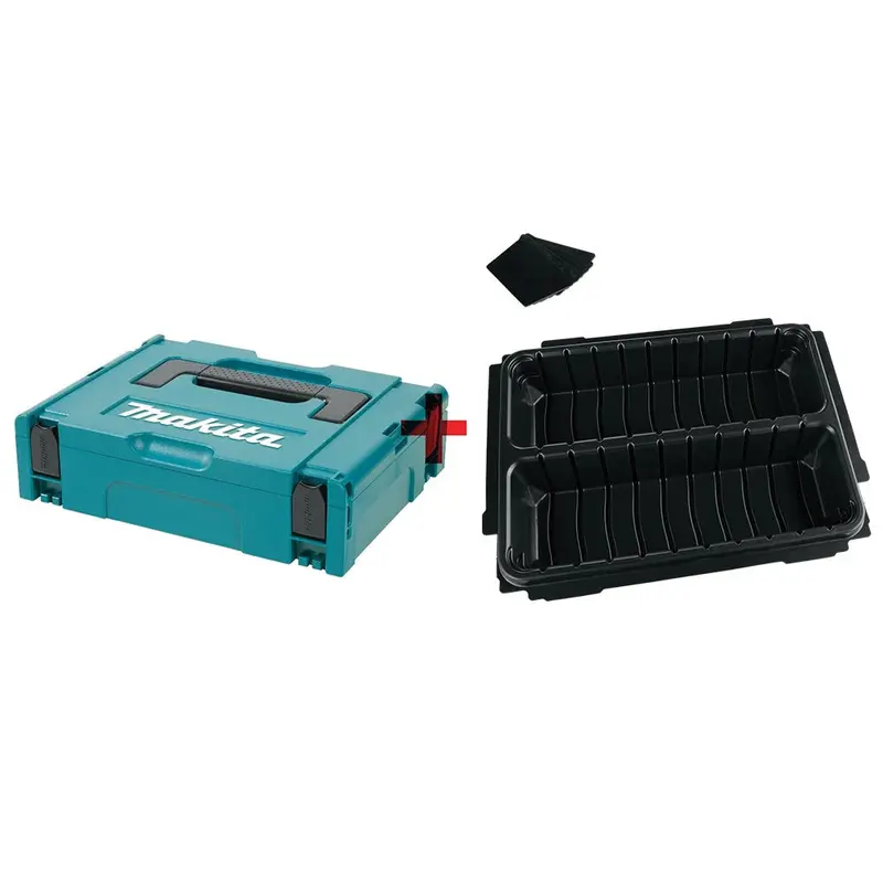 Makita 4-3/8 in. x 15-1/2 in. x 11-5/8 in. Small Interlocking Case with MAKPAC 2 Row Insert Tray and 6 Dividers