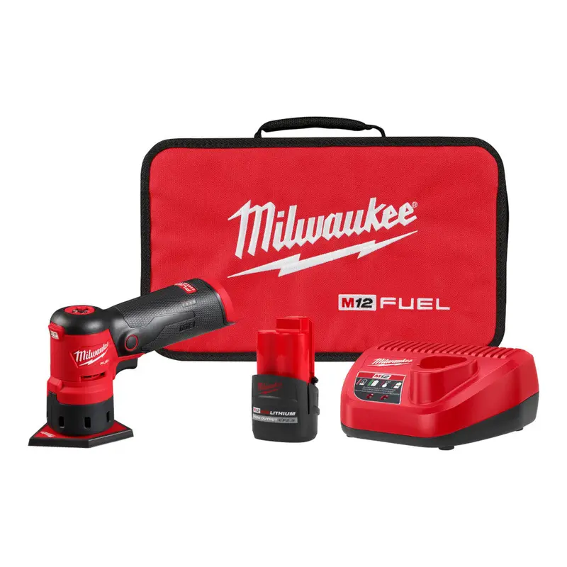 Milwaukee M12 FUEL Orbital Detail Sander with High Output Battery