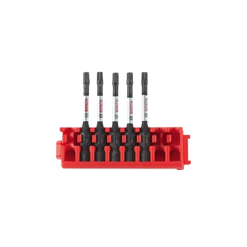 Bosch ITDT20205C 5-Piece Driven 2-in. Impact Torx #20 Power Bits w/ Clip for Custom Case System