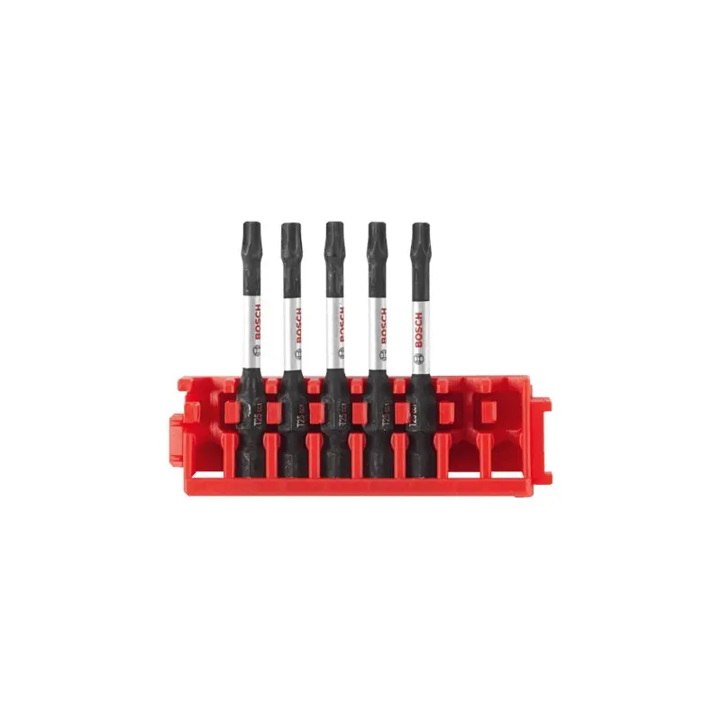 Bosch ITDT25205C 5-Piece Driven 2-in. Impact Torx #25 Power Bits w/ Clip for Custom Case System
